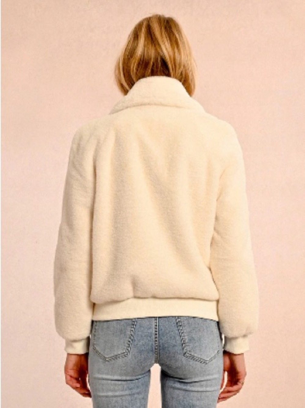 Thread & Supply Cream Faux-Fur Zip Jacket - Picture 6 of 9